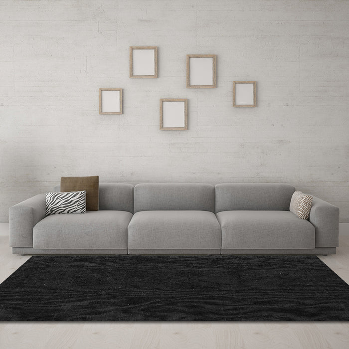 Machine Washable Abstract Gray Modern Rug in a Living Room,, wshabs4656gry
