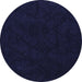 Round Abstract Blue Modern Rug, abs4656blu