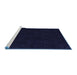 Sideview of Machine Washable Abstract Blue Modern Rug, wshabs4656blu