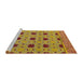 Sideview of Machine Washable Abstract Saffron Yellow Rug, wshabs4657