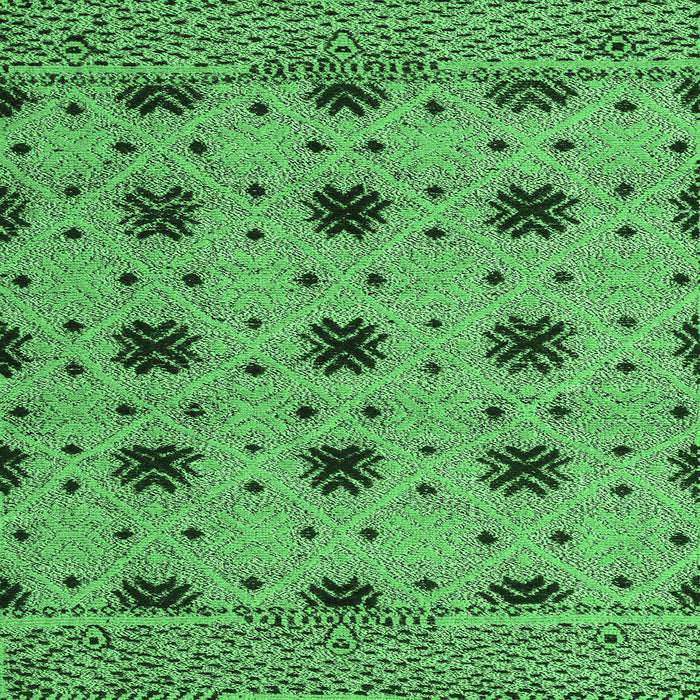 Square Machine Washable Abstract Emerald Green Modern Area Rugs, wshabs4657emgrn