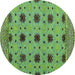 Round Abstract Turquoise Modern Rug, abs4657turq