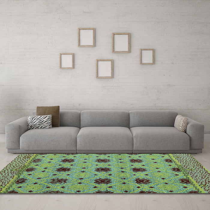 Machine Washable Abstract Light Blue Modern Rug in a Living Room, wshabs4657lblu