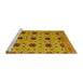 Sideview of Machine Washable Abstract Yellow Modern Rug, wshabs4657yw