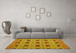 Machine Washable Abstract Yellow Modern Rug in a Living Room, wshabs4657yw