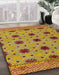 Machine Washable Abstract Saffron Yellow Rug in a Family Room, wshabs4657