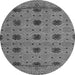 Round Abstract Gray Modern Rug, abs4657gry