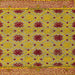 Square Machine Washable Abstract Saffron Yellow Rug, wshabs4657