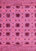 Machine Washable Abstract Pink Modern Rug, wshabs4657pnk