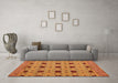 Machine Washable Abstract Orange Modern Area Rugs in a Living Room, wshabs4657org