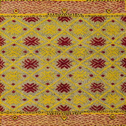 Square Abstract Saffron Yellow Modern Rug, abs4657