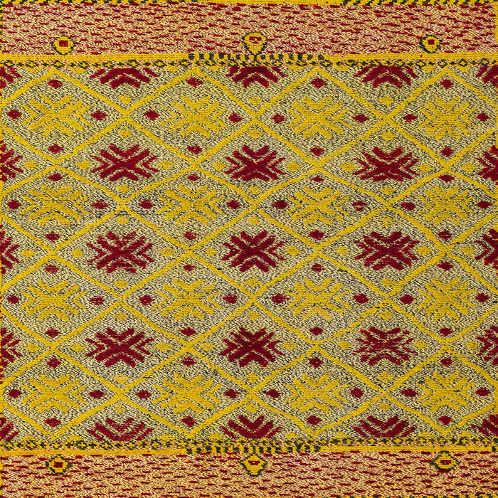 Square Abstract Saffron Yellow Modern Rug, abs4657