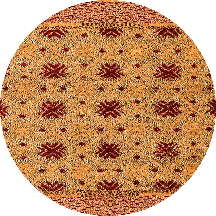 Round Abstract Orange Modern Rug, abs4657org