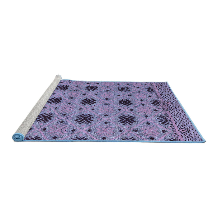 Sideview of Machine Washable Abstract Blue Modern Rug, wshabs4657blu
