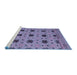 Sideview of Machine Washable Abstract Blue Modern Rug, wshabs4657blu