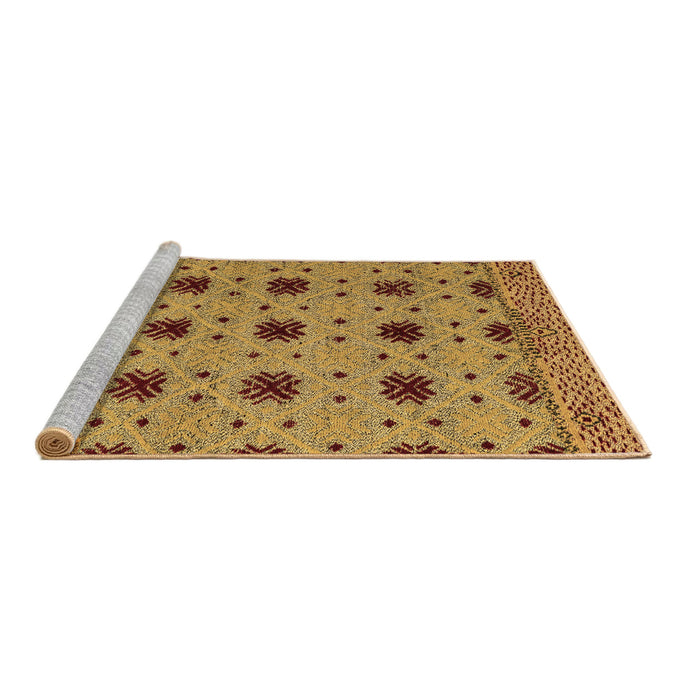 Sideview of Machine Washable Abstract Brown Modern Rug, wshabs4657brn