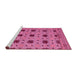 Sideview of Machine Washable Abstract Pink Modern Rug, wshabs4657pnk