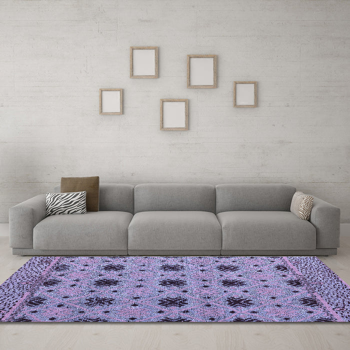 Machine Washable Abstract Blue Modern Rug in a Living Room, wshabs4657blu