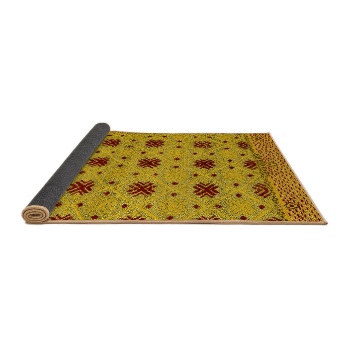 Sideview of Abstract Yellow Modern Rug, abs4657yw