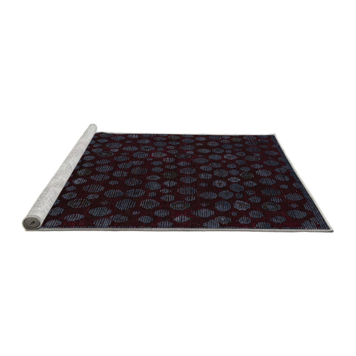 Sideview of Machine Washable Abstract Chocolate Brown Rug, wshabs4658