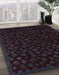 Machine Washable Abstract Chocolate Brown Rug in a Family Room, wshabs4658