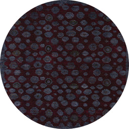 Round Abstract Chocolate Brown Modern Rug, abs4658