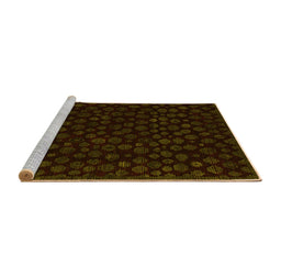 Sideview of Machine Washable Abstract Yellow Modern Rug, wshabs4658yw