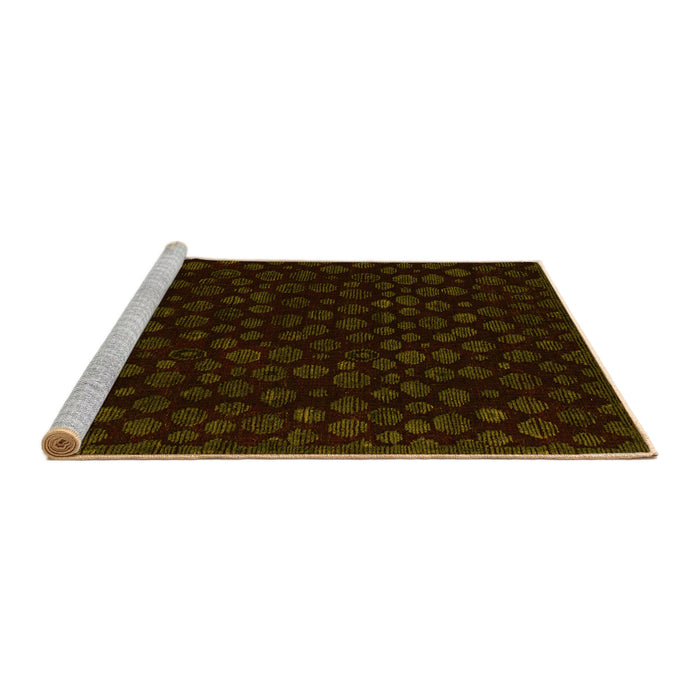 Sideview of Machine Washable Abstract Yellow Modern Rug, wshabs4658yw