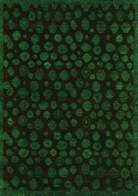 Abstract Green Modern Rug, abs4658grn