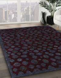 Abstract Chocolate Brown Modern Rug, abs4658