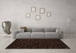 Machine Washable Abstract Brown Modern Rug in a Living Room,, wshabs4658brn