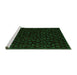 Sideview of Machine Washable Abstract Green Modern Area Rugs, wshabs4658grn