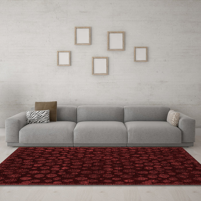 Modern Red Washable Rugs