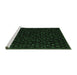 Sideview of Machine Washable Abstract Emerald Green Modern Area Rugs, wshabs4658emgrn