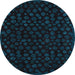 Round Abstract Light Blue Modern Rug, abs4658lblu