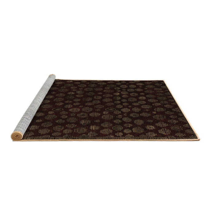 Sideview of Machine Washable Abstract Brown Modern Rug, wshabs4658brn