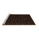 Sideview of Machine Washable Abstract Brown Modern Rug, wshabs4658brn