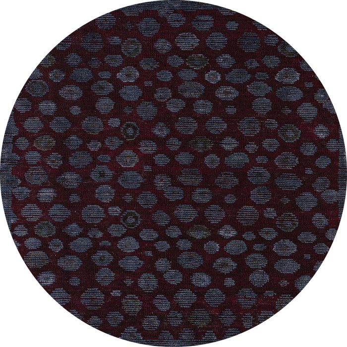 Round Machine Washable Abstract Chocolate Brown Rug, wshabs4658