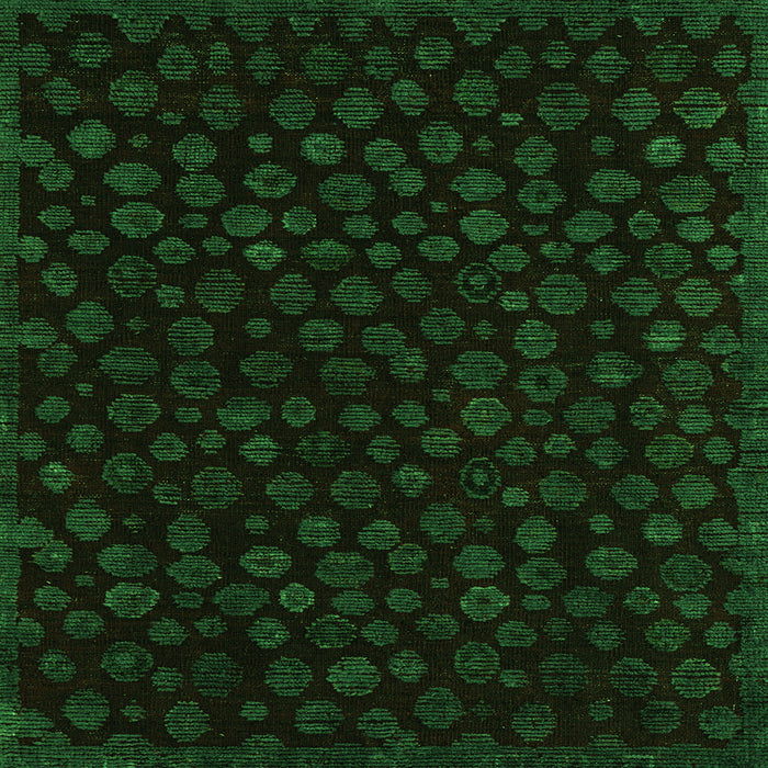 Square Machine Washable Abstract Green Modern Area Rugs, wshabs4658grn