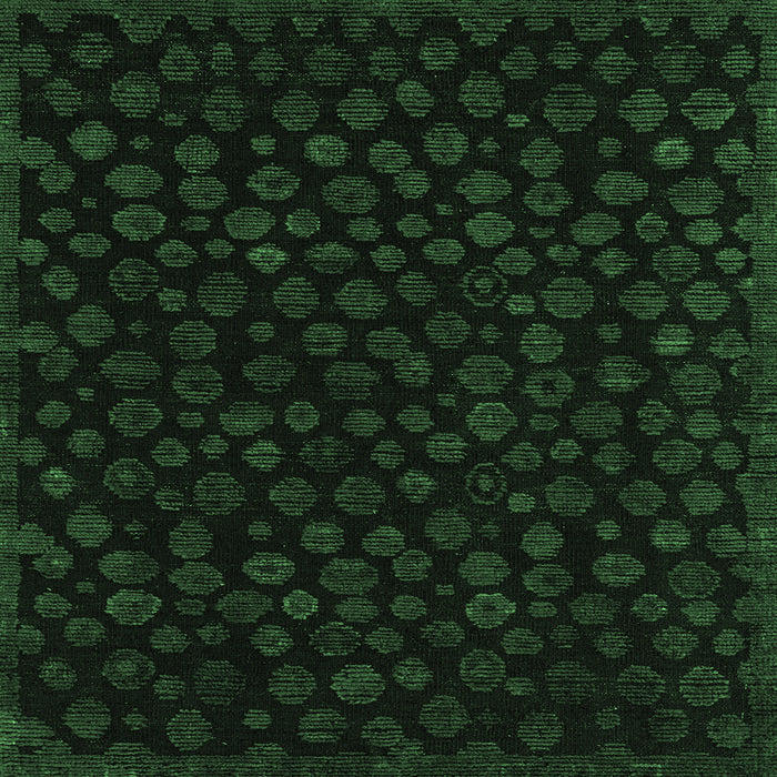 Square Abstract Emerald Green Modern Rug, abs4658emgrn