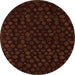 Round Machine Washable Abstract Orange Modern Area Rugs, wshabs4658org