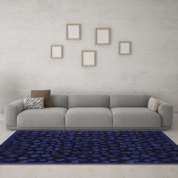 Machine Washable Abstract Blue Modern Rug in a Living Room, wshabs4658blu
