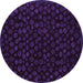 Round Machine Washable Abstract Purple Modern Area Rugs, wshabs4658pur