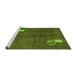 Sideview of Machine Washable Abstract Green Modern Area Rugs, wshabs4659grn