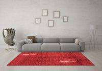 Machine Washable Abstract Red Modern Rug, wshabs4659red