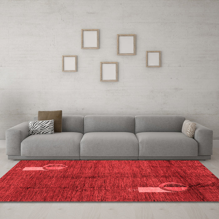Modern Red Washable Rugs