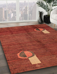 Abstract Red Modern Rug, abs4659