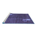 Sideview of Machine Washable Abstract Blue Modern Rug, wshabs4659blu