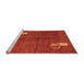 Sideview of Machine Washable Abstract Orange Modern Area Rugs, wshabs4659org