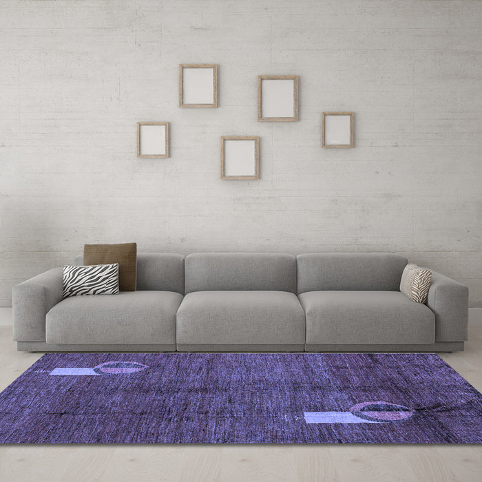 Machine Washable Abstract Blue Modern Rug in a Living Room, wshabs4659blu